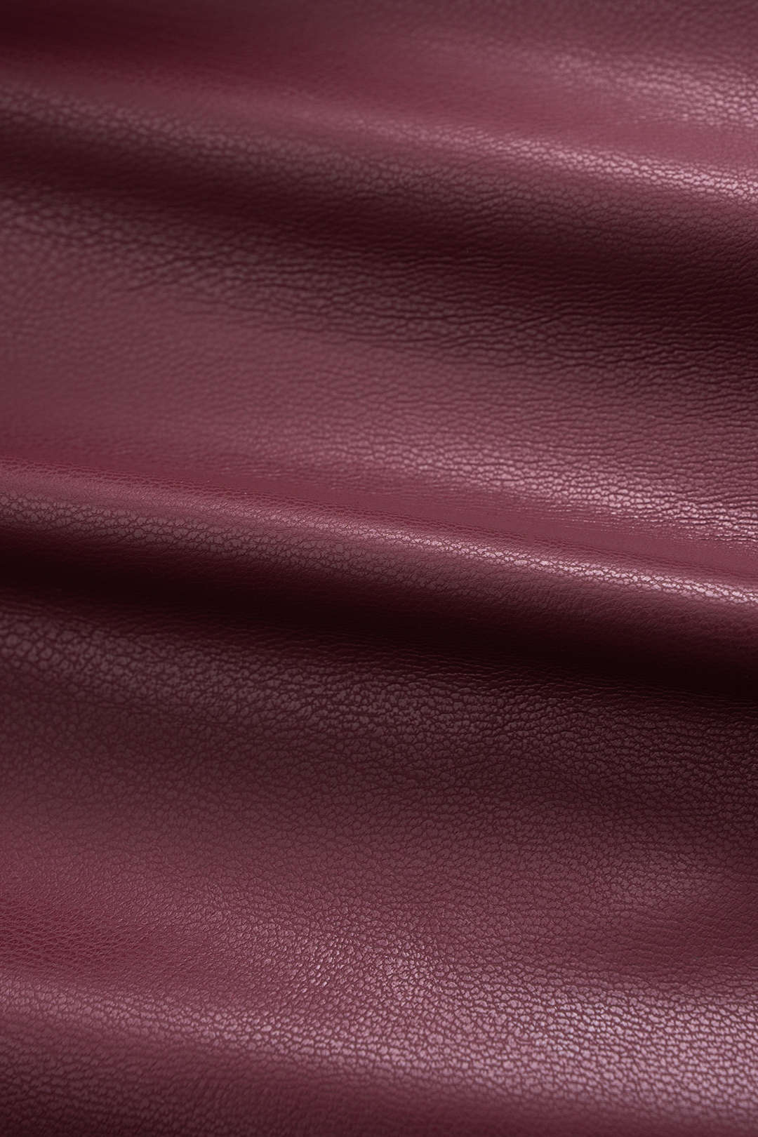 Faux Leather Pleated Belted Long-Sleeve Shirt