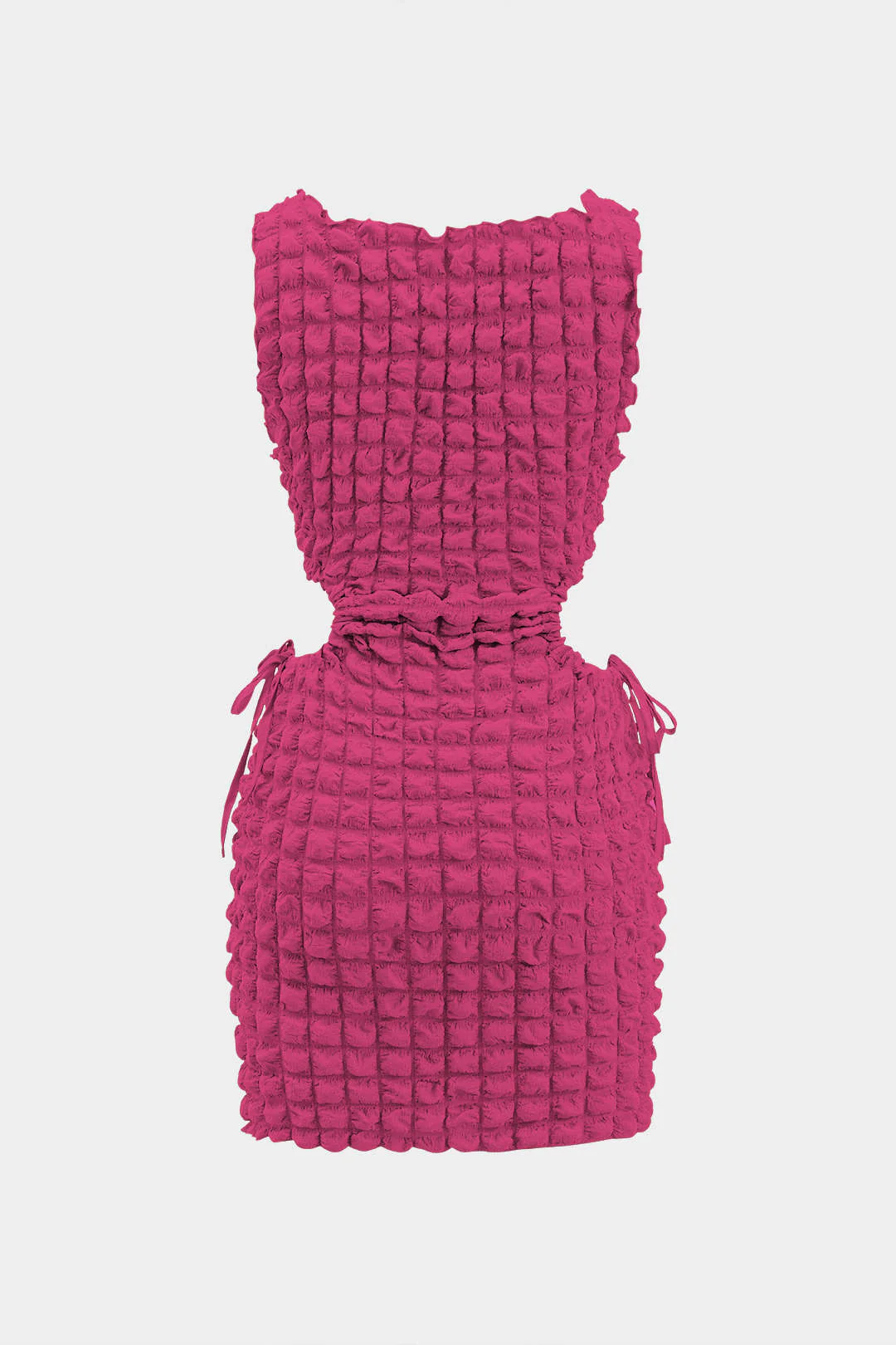 Cut-Out Waist Drawstring Sleeveless Mini Dress