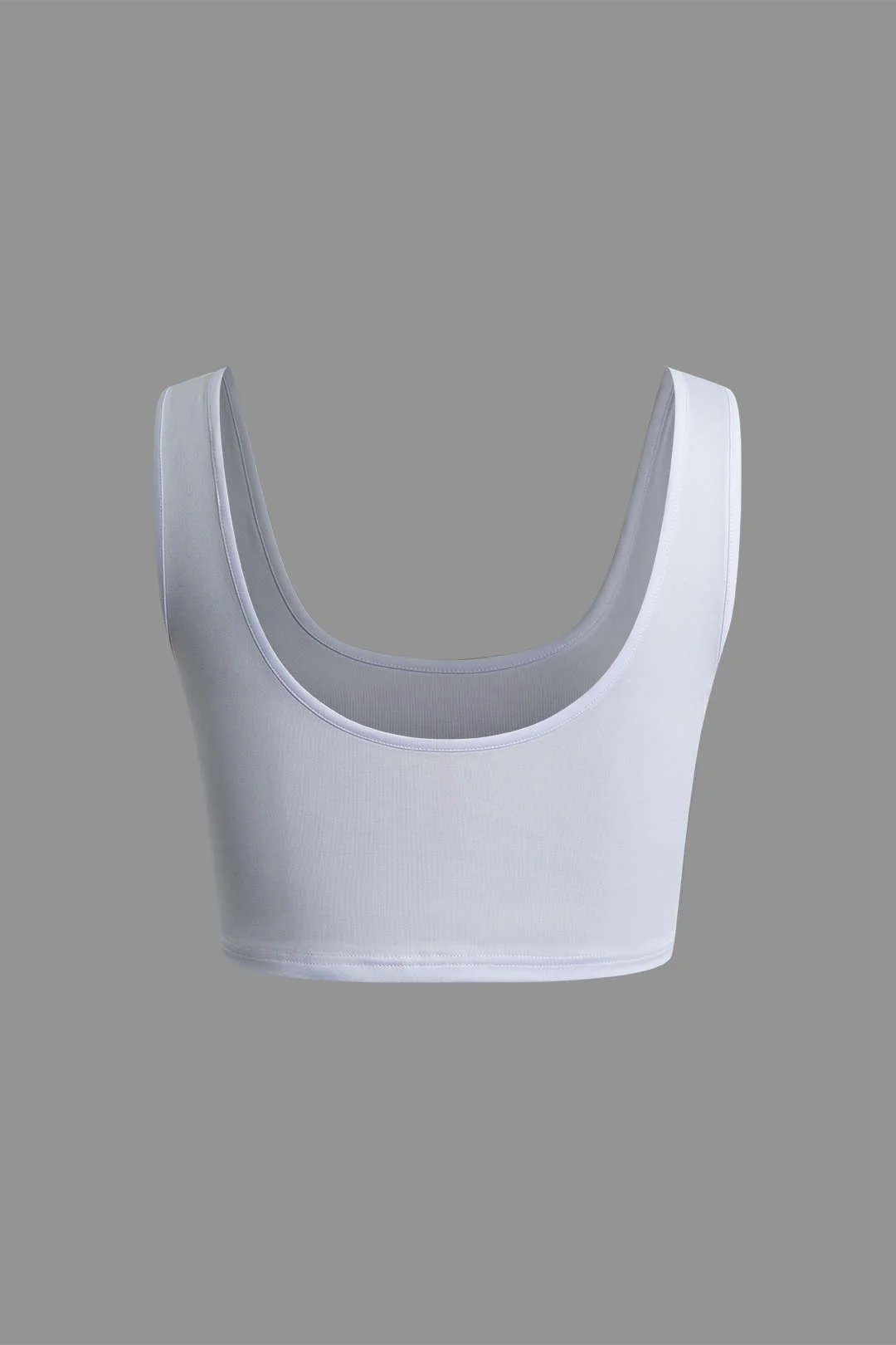 Solid Crop Tank Top and Zipper Pocket Ruched Skirt Combo