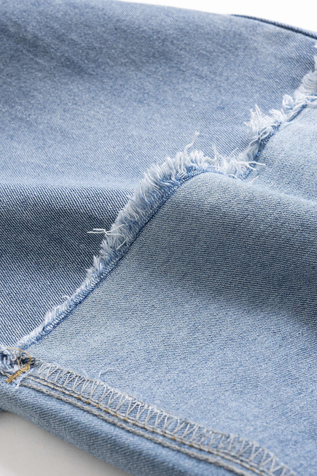 Cuffed Straight Denim Jeans