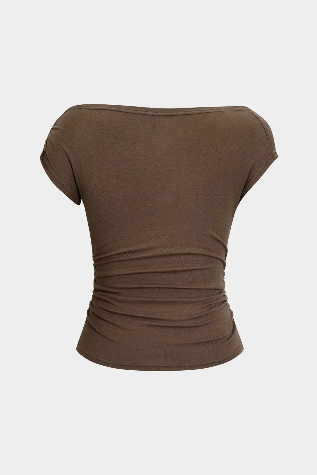 Metallic Decorated Ruched Short-Sleeve T-Shirt