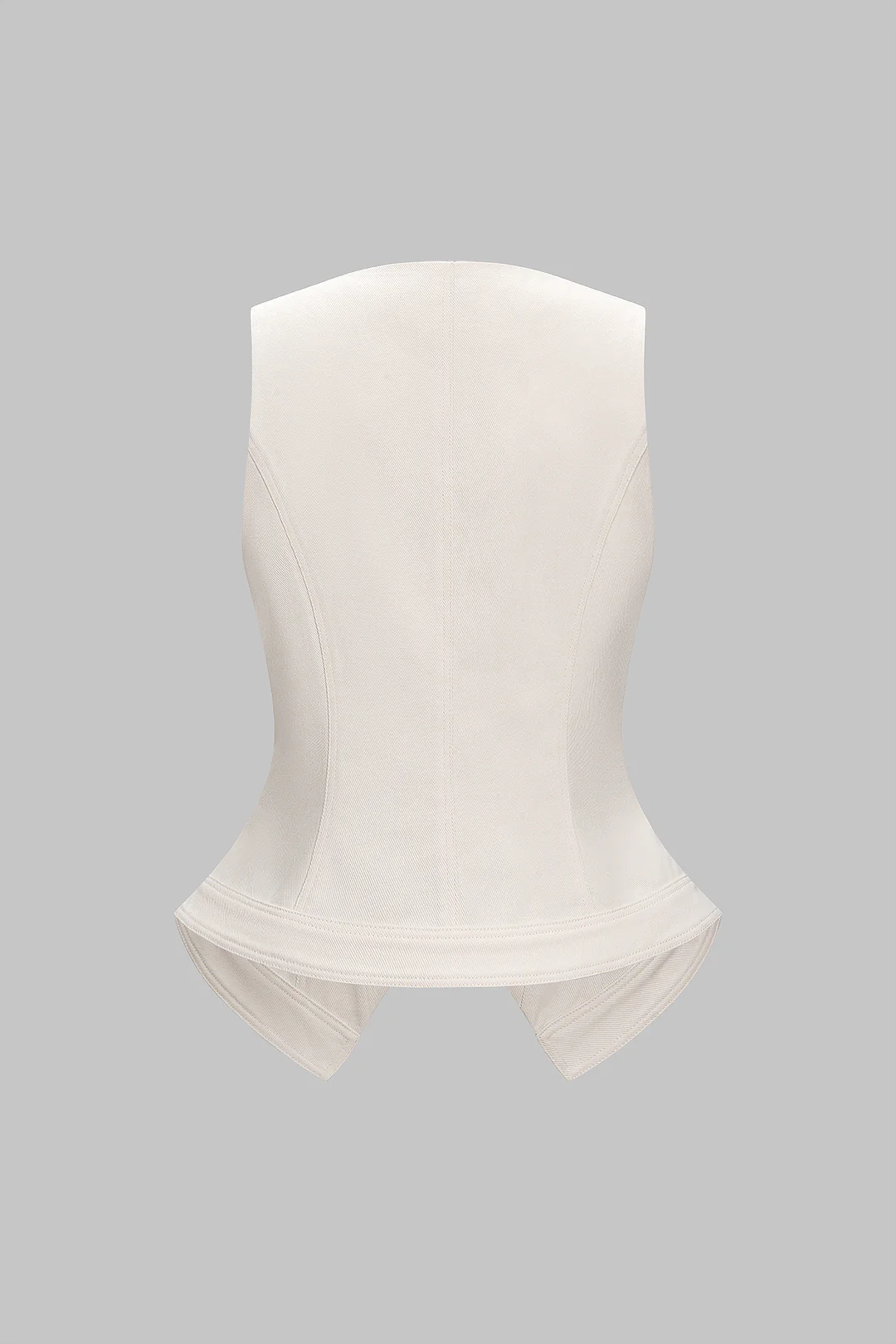 Denim V-Neck Asymmetrical Buttoned Vest