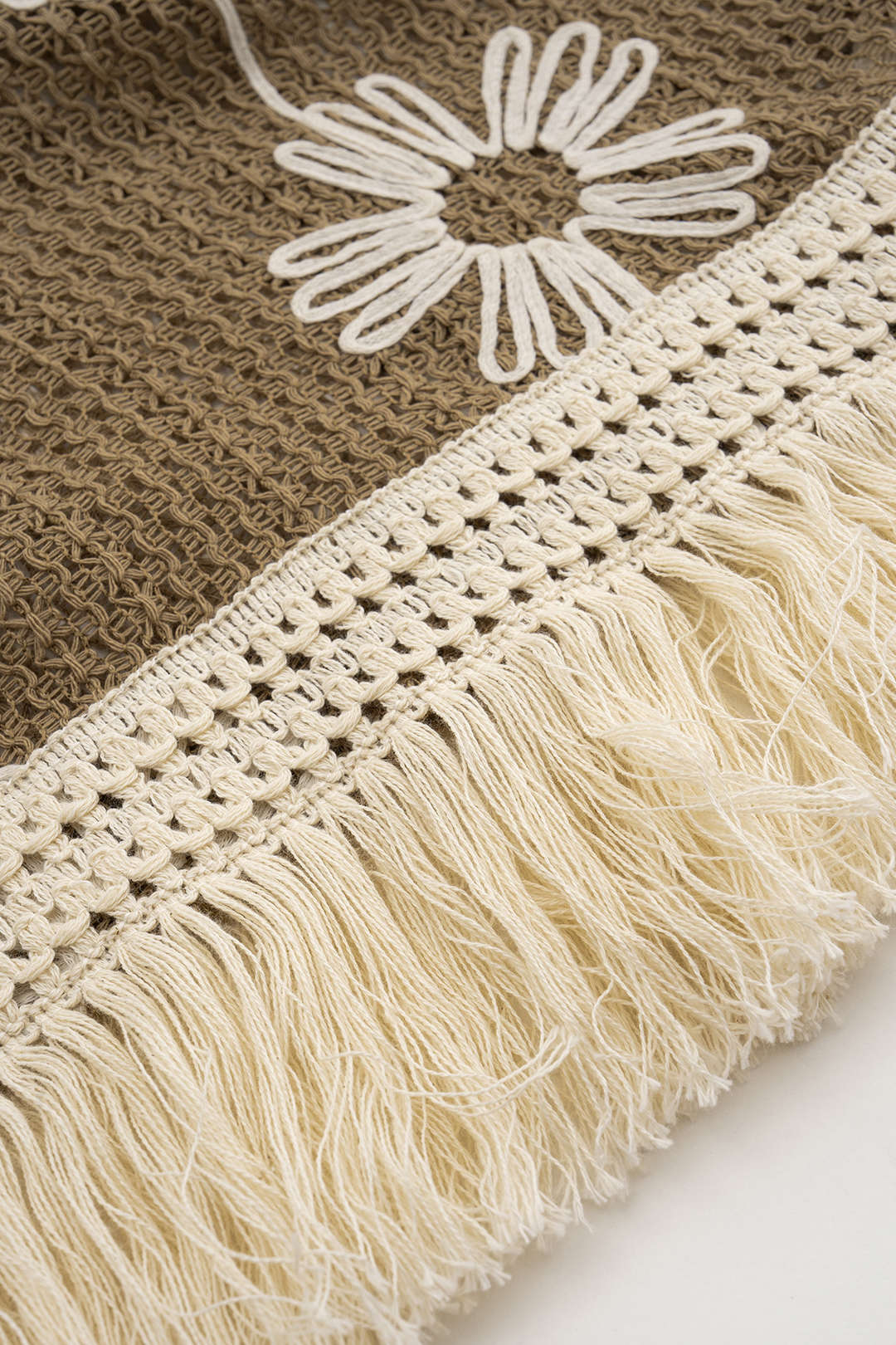 Plus Size Contrast Patchwork Fringe V-Neck Sleeveless Mini Dress