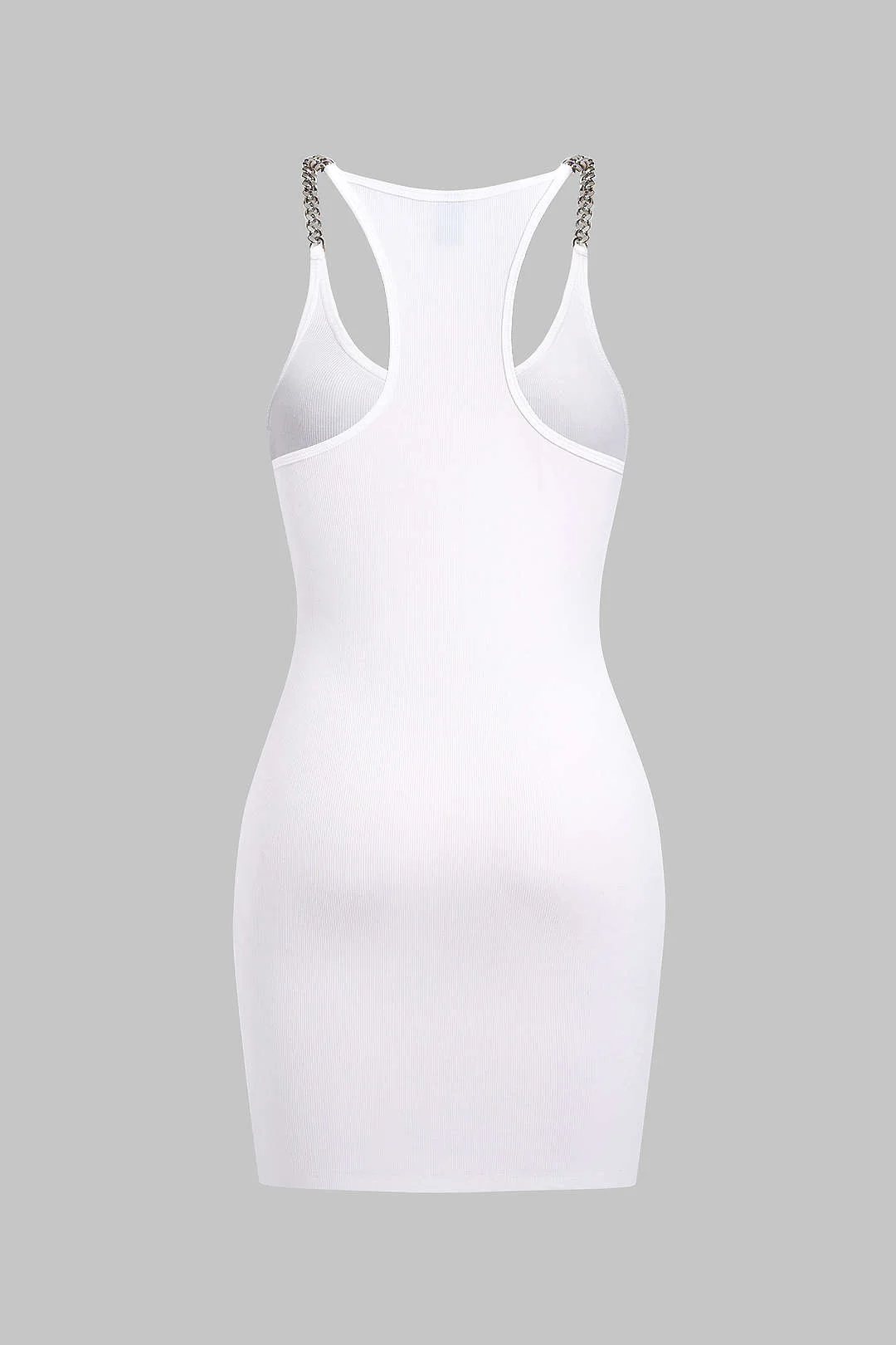 Chain-Adorned Sleeveless Mini Dress