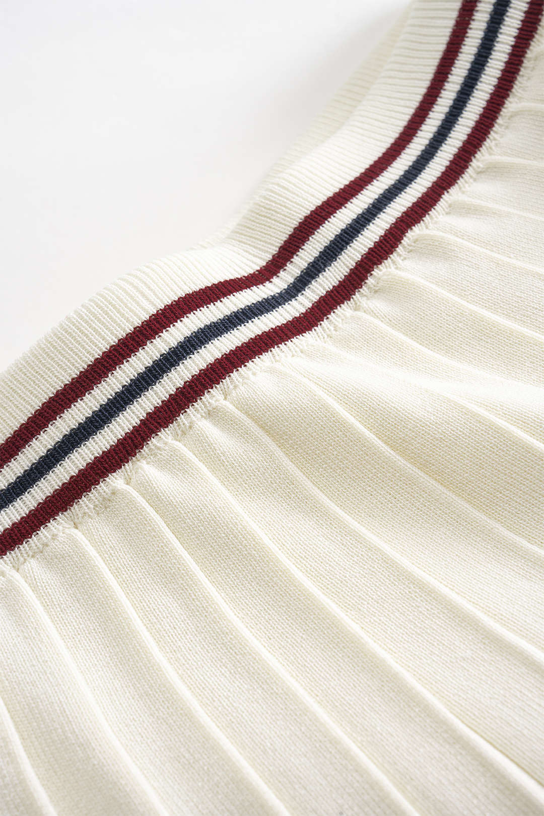 Knit Contrast Stripes Button Short-Sleeve Top And Mini Skirt Set