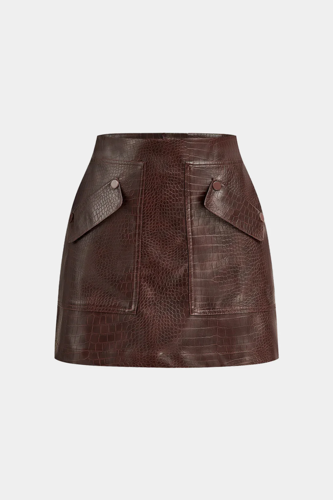 Faux Leather Pocket Mini Skirt