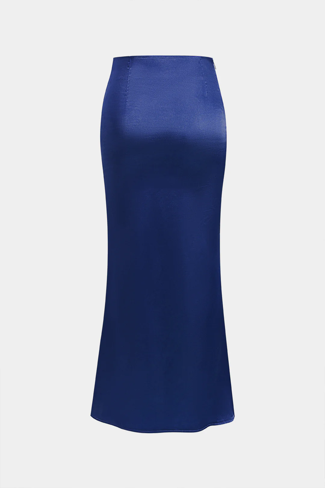 Solid Satin Zippered Skirt