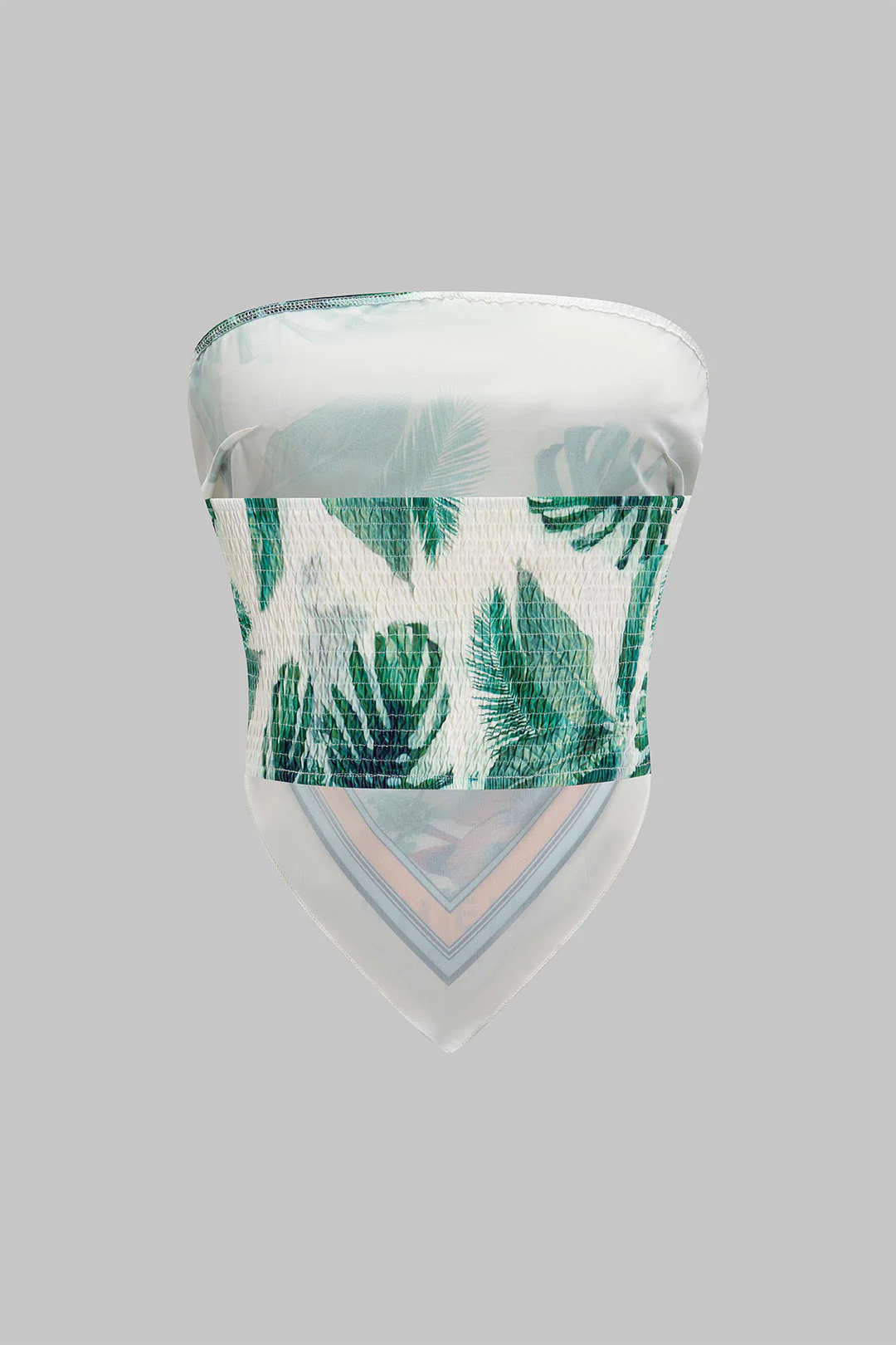 Tropical Leaves Print Tube Top