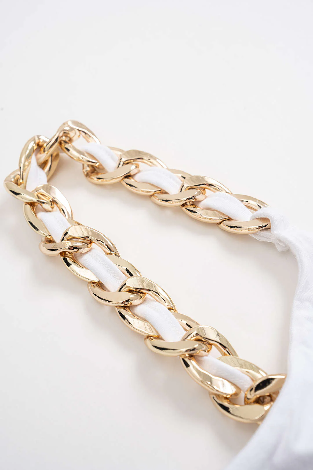 Metallic Chain-Trimmed Semi-Sheer Camisole Top