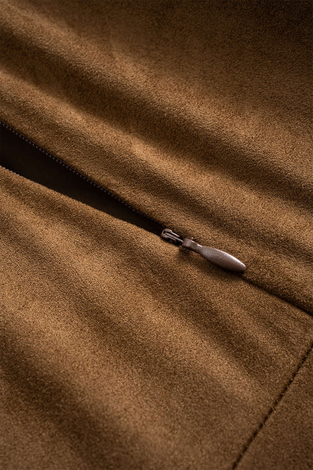 Suede Irrgular Hem High Waist Skirt