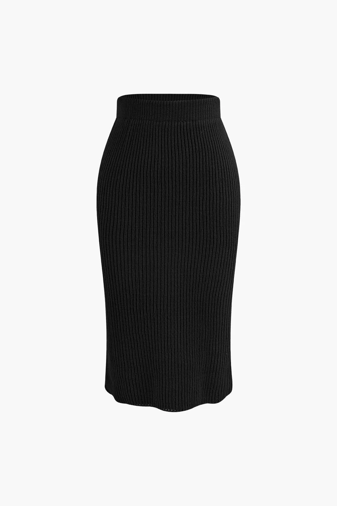 V-neck Long Sleeve Sweater and Skirt Set