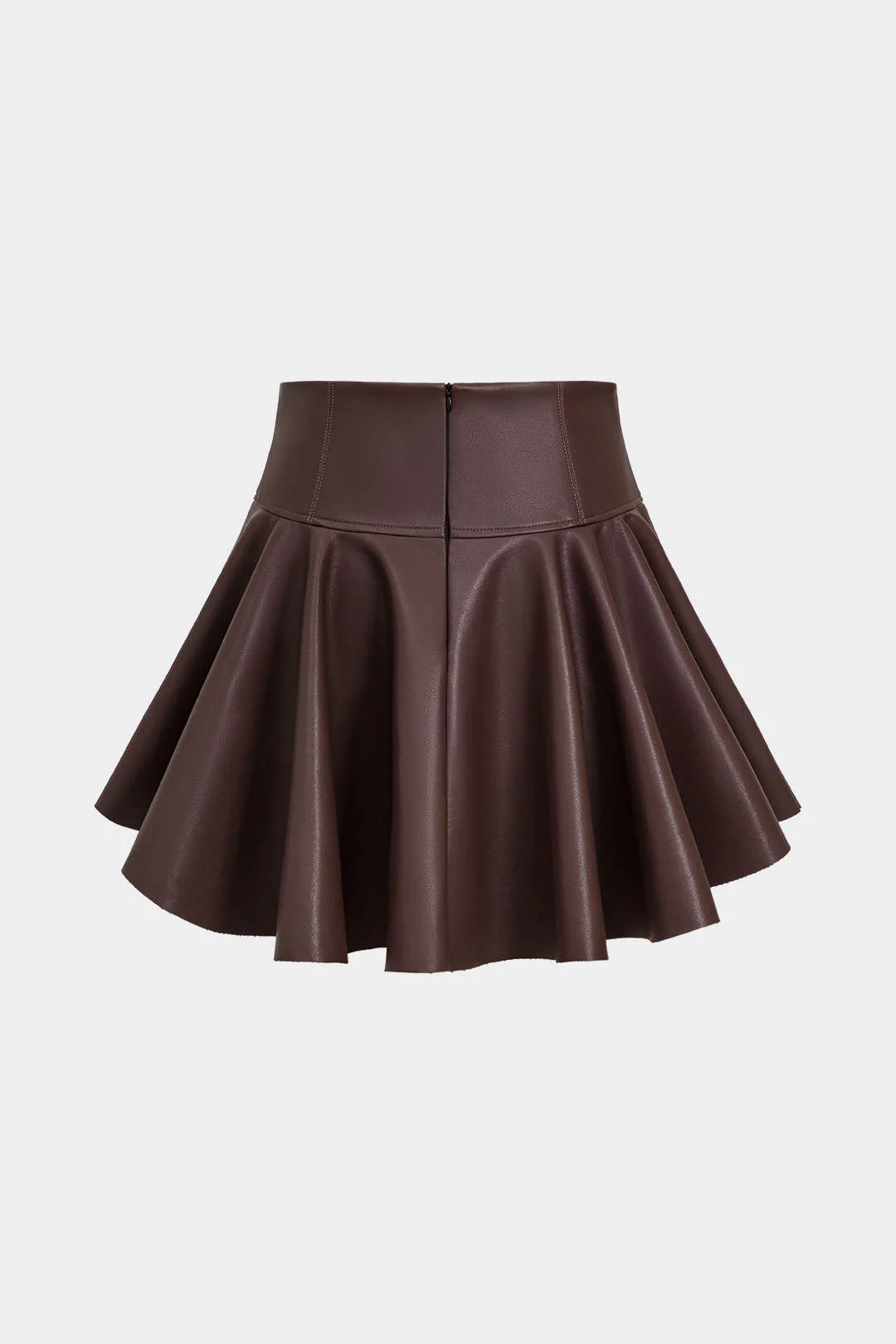 Basic Faux Leather Ruched Mini Skirt