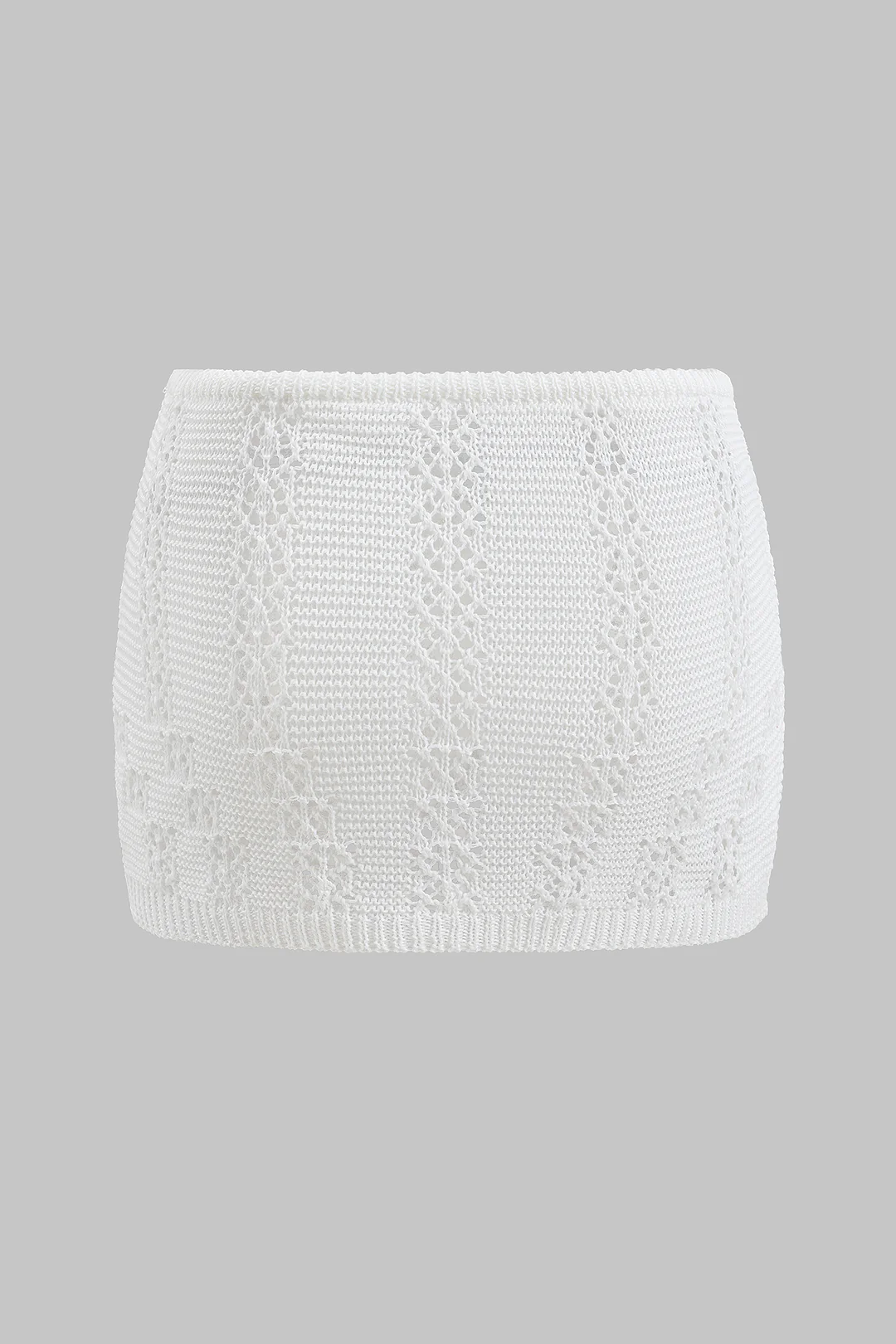 Knit Hollow Out V-Neck Halter Cut Out Tank Top And Tie-Up Skirt Set