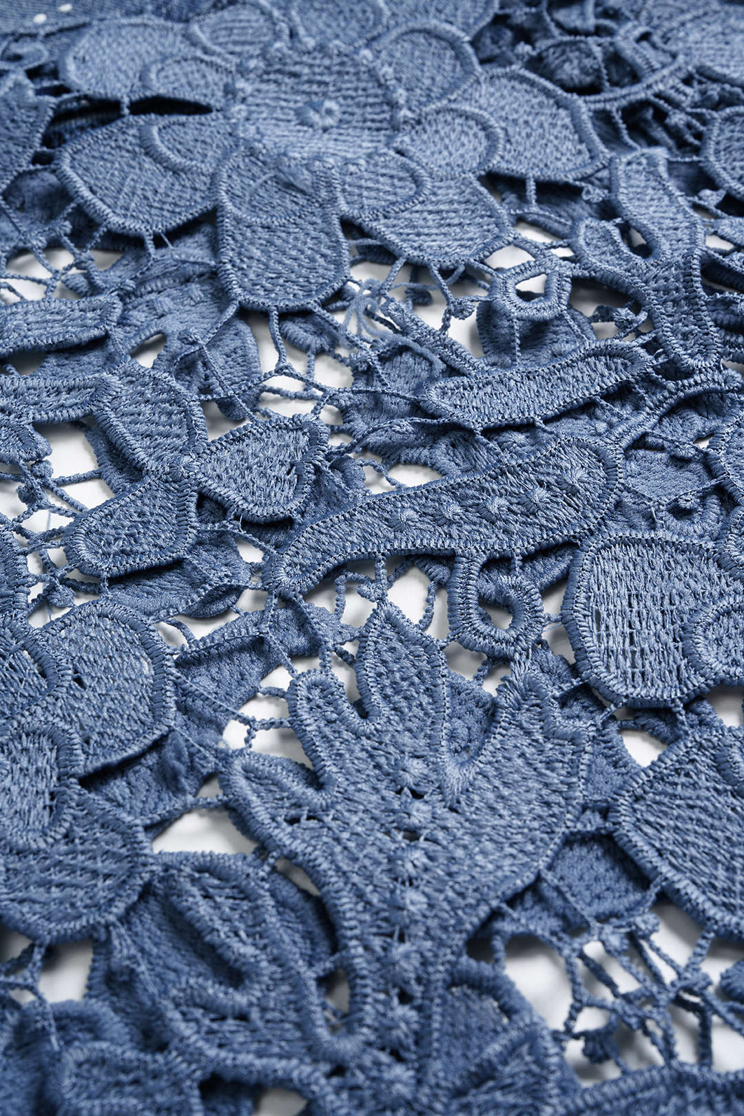 Lace Cut-Out Patchwork Wide-Leg Denim Jeans