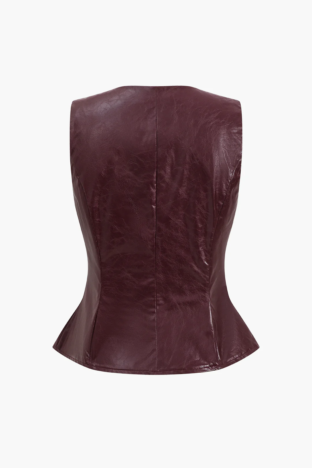 Metallic Button Faux Leather Shorts Outfit