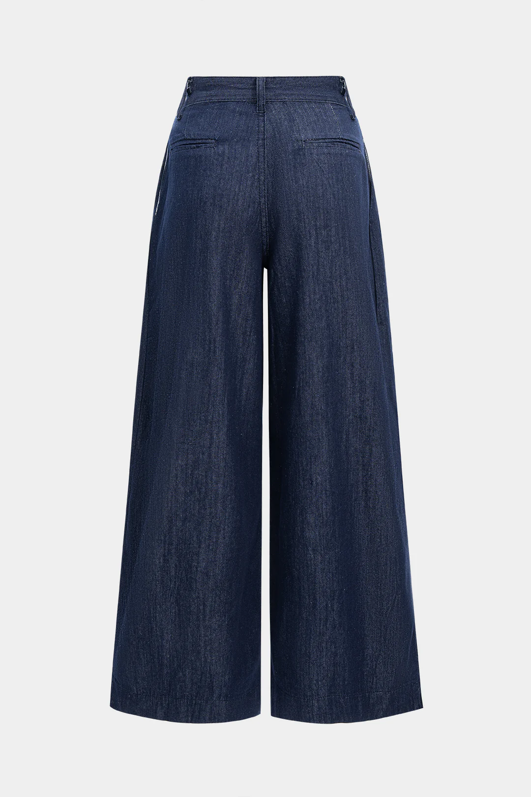 Denim Ruche Wide Leg Jeans