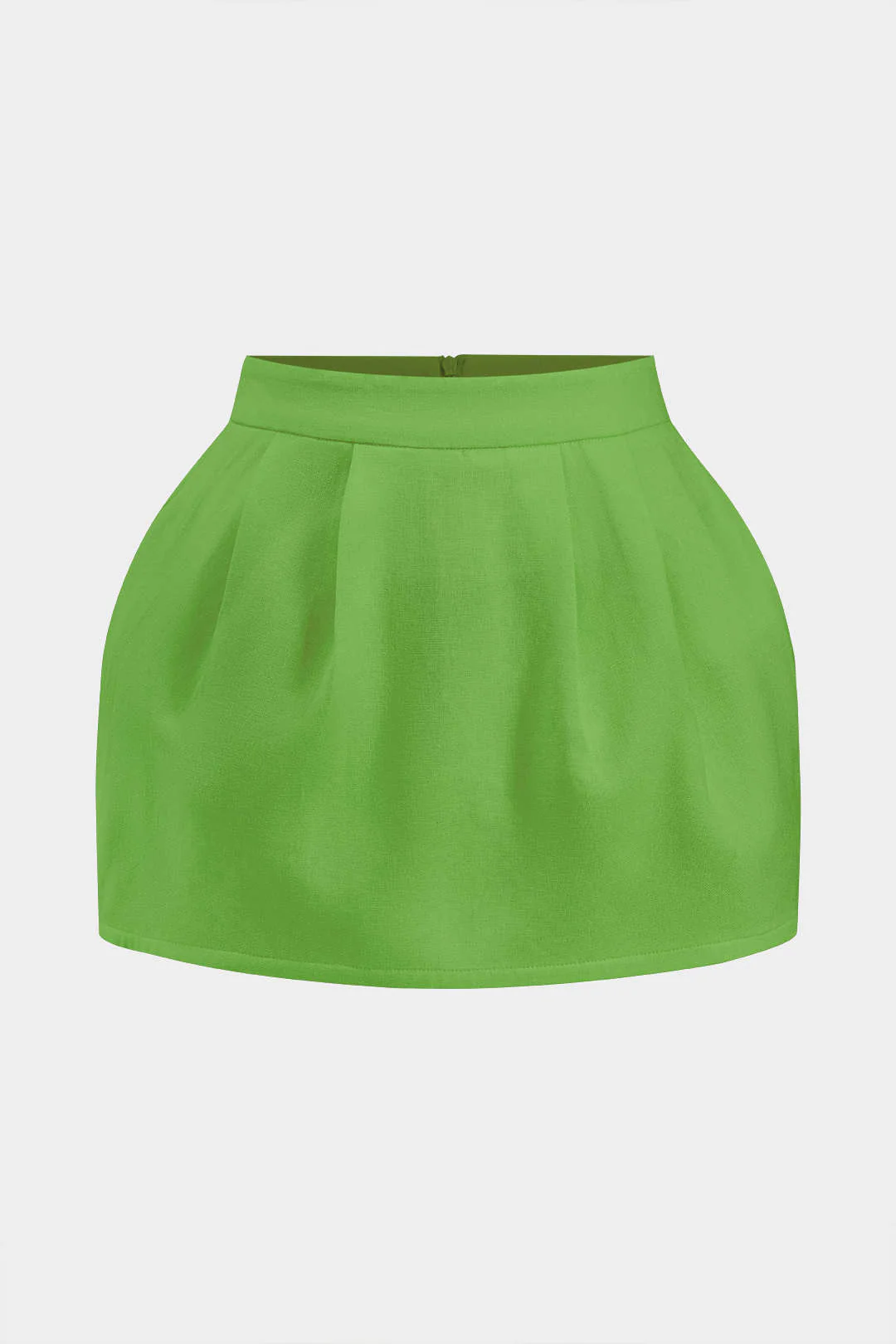 Linen Ruched Zipper Skirt