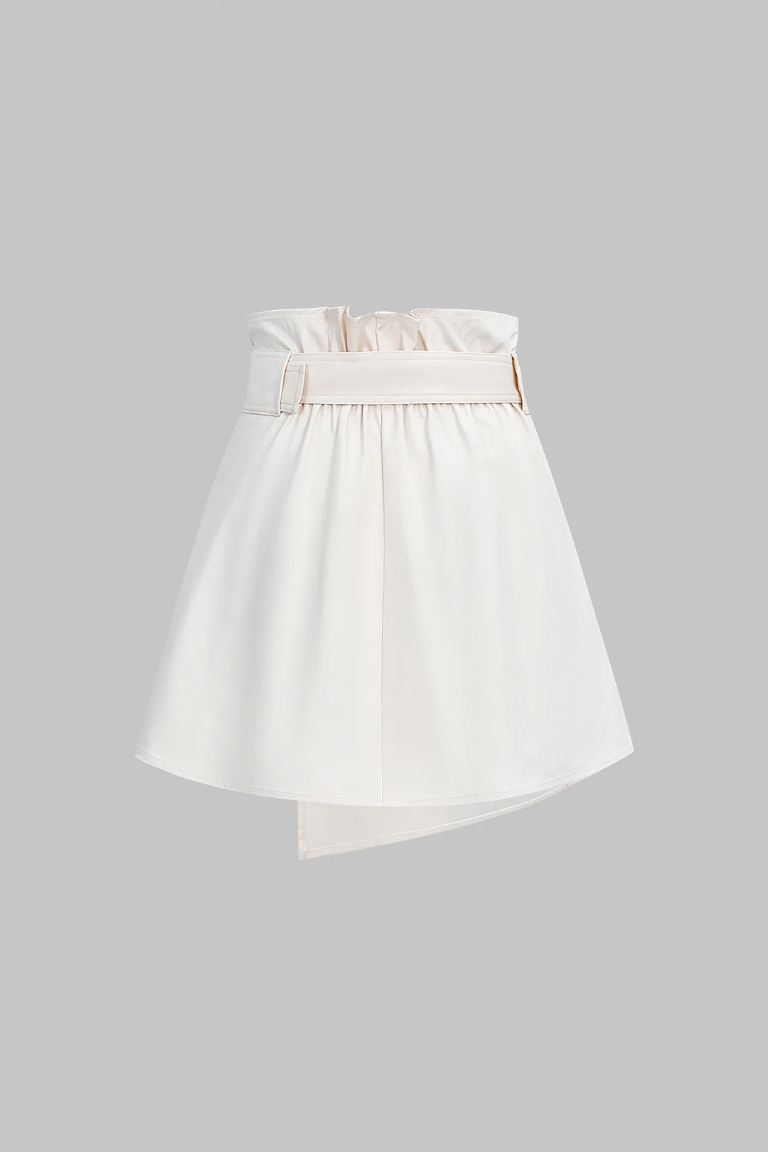 Asymmetrical High Waist Belted Skirt