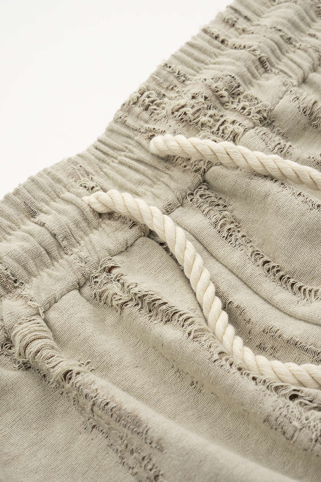 Ripped Sleeveless Tank Top And Drawstring High Waist Trousers Set