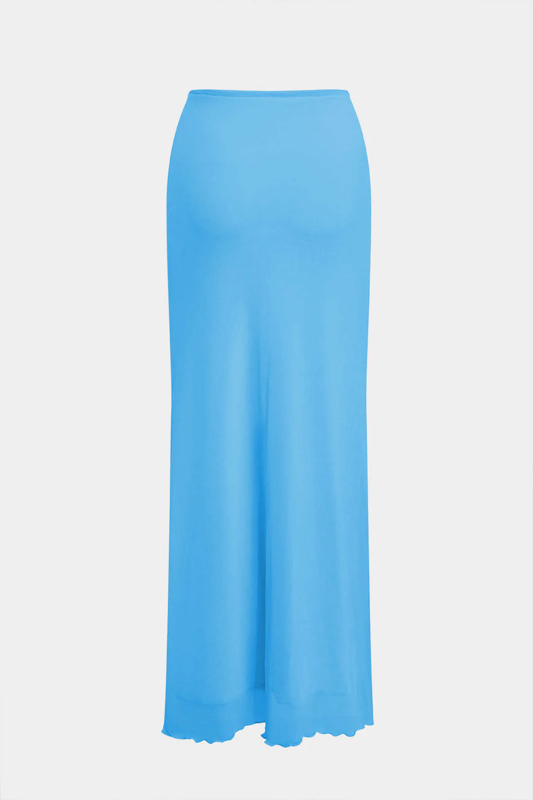 Ruched Sleeveless Double-Layered Mesh Split Strapless Top and Maxi Skirt Ensemble