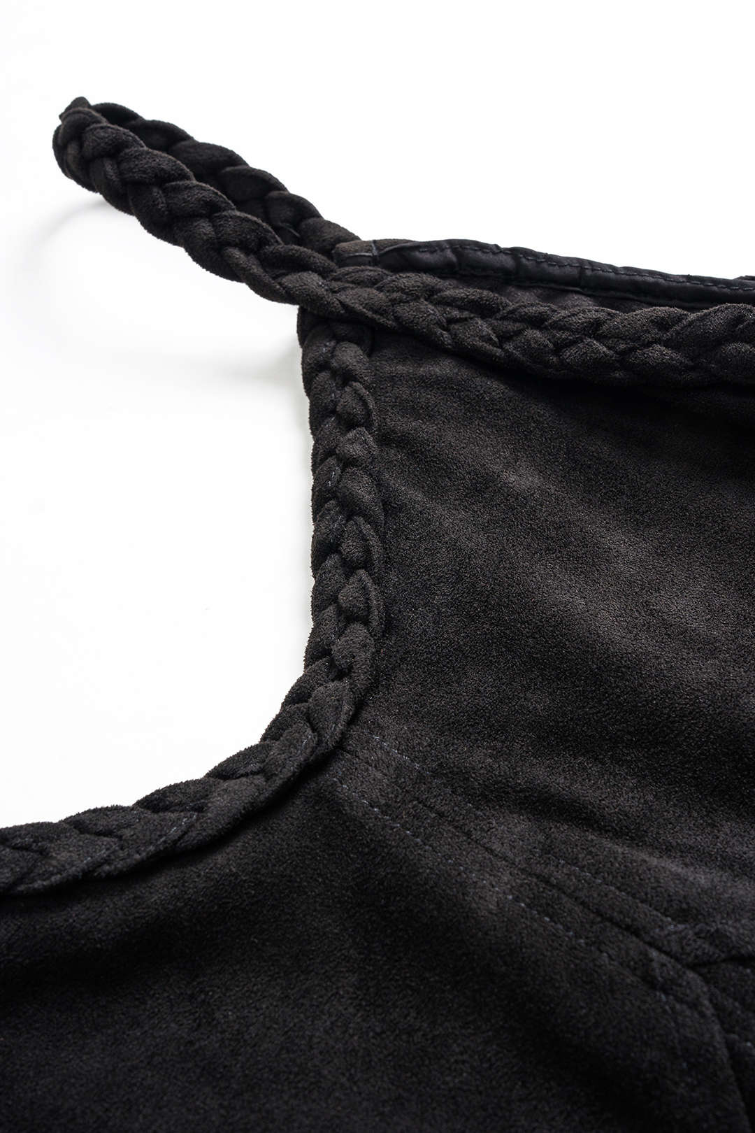 Suede Twist Knot Ruched Sleeveless Dress