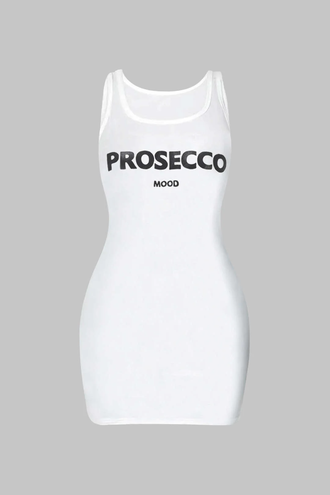 Printed Sleeveless Mini Dress with Letters