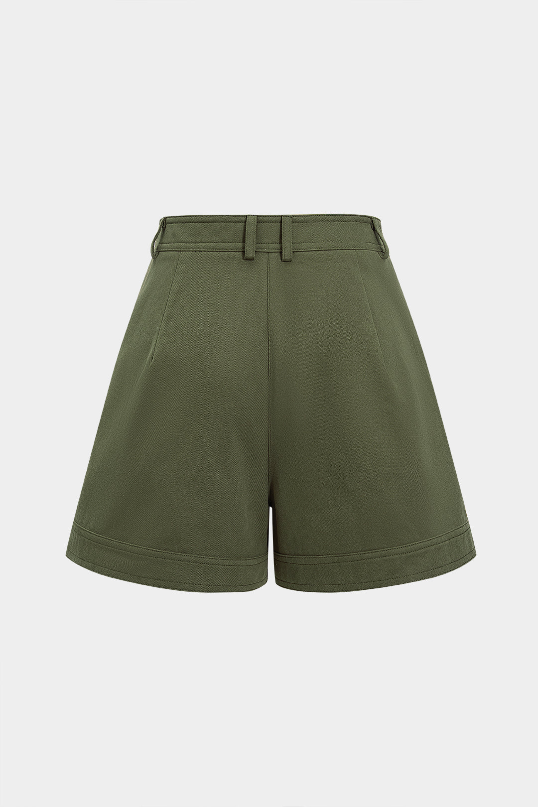 Metallic Decor Pocket Zipper Wide Leg Shorts