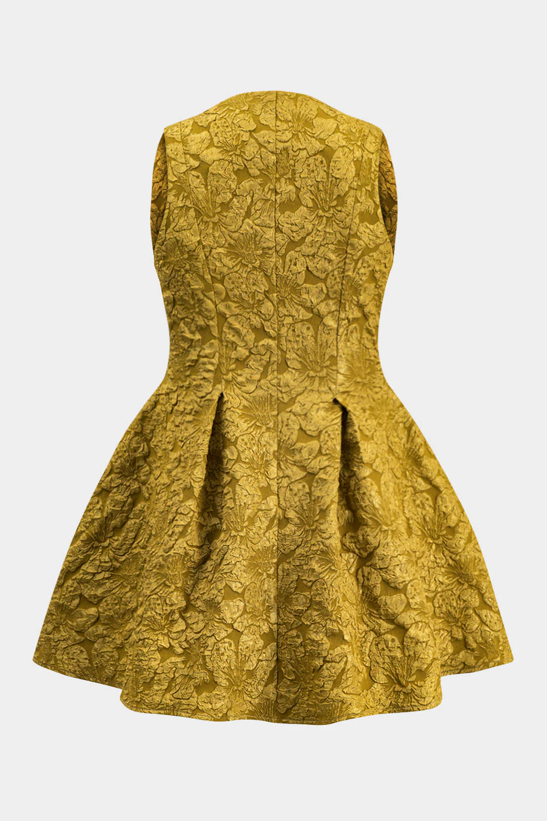 Plus Size Jacquard Ruched Zipper Sleeveless Mini Dress