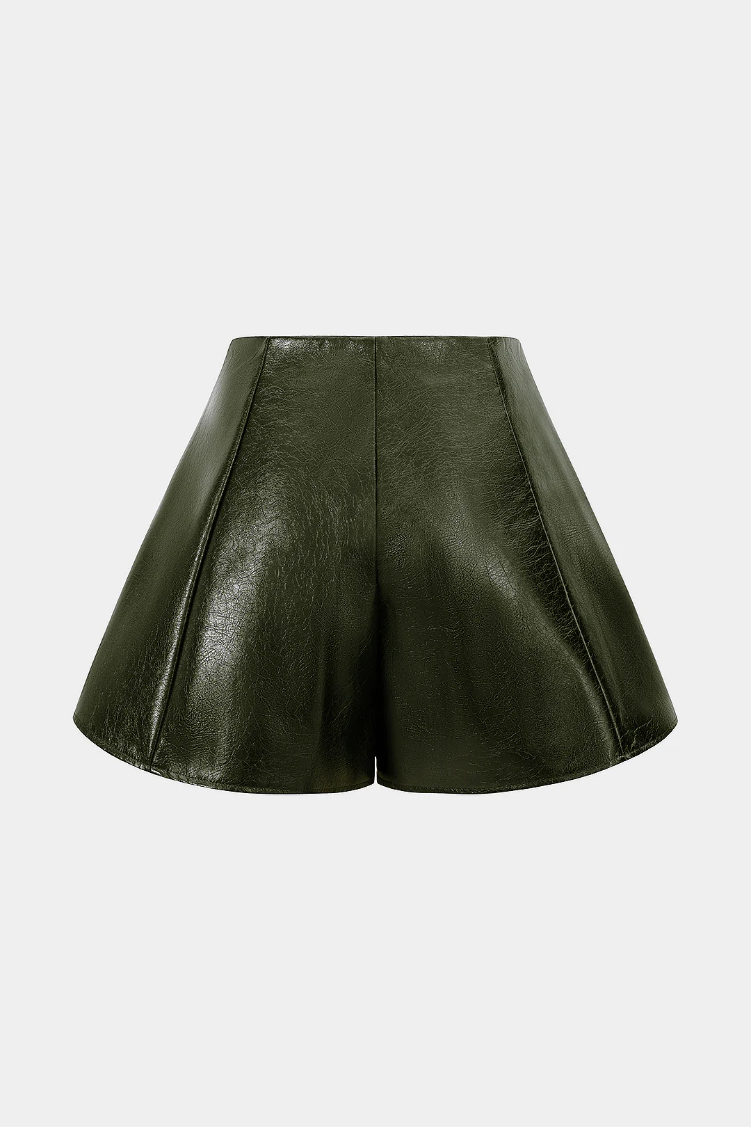Artificial Leather High-Waisted Shorts