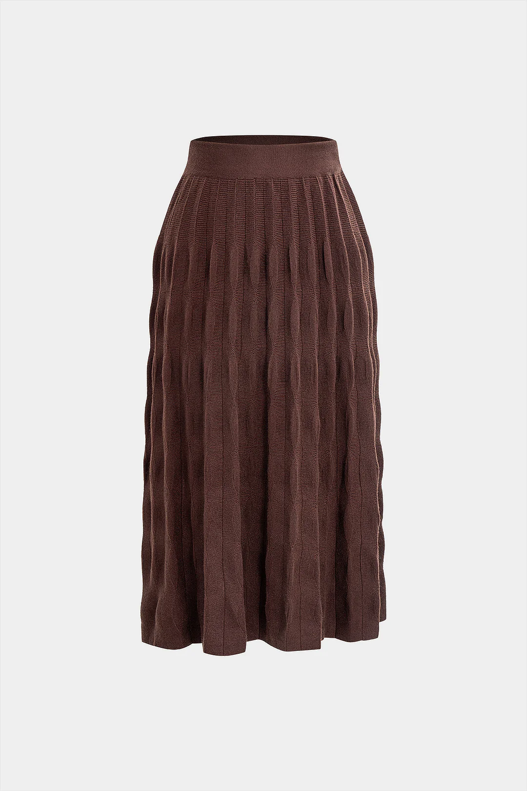 Knit Pleated High Waist Long Skirt