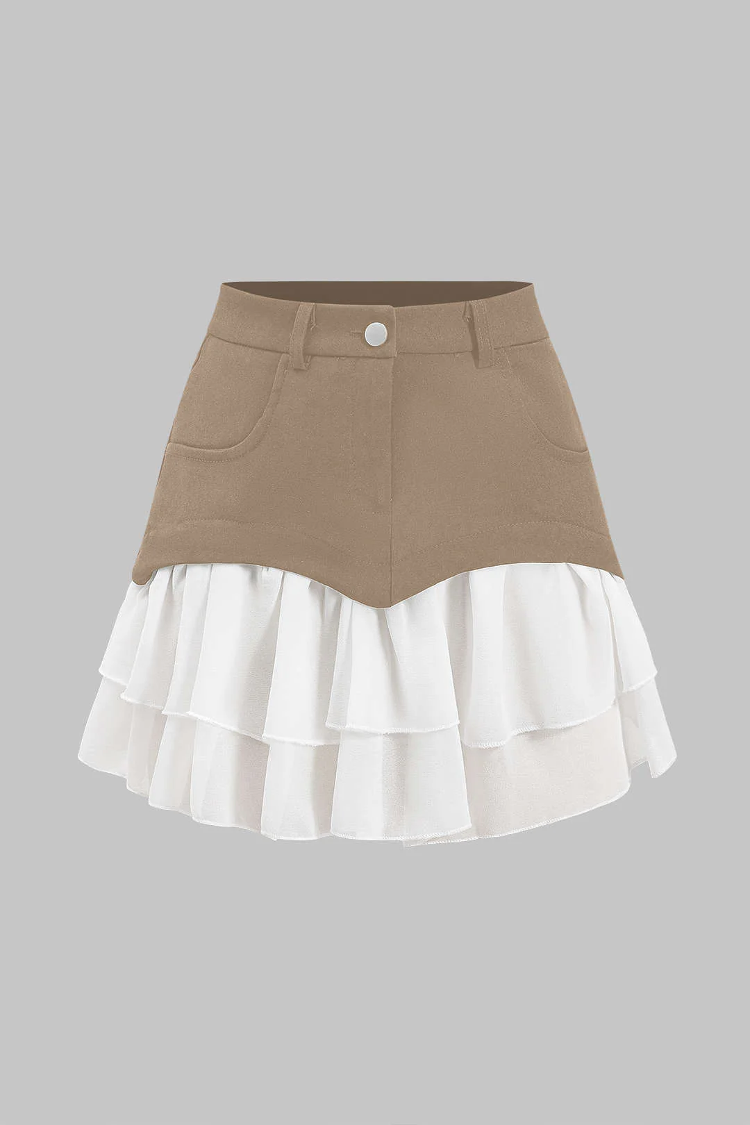 Chiffon Ruffle Patchwork Skirt