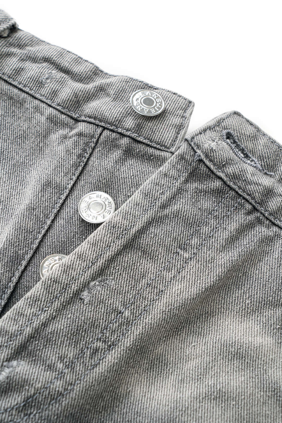 Denim Asymmetric Ripped Shorts