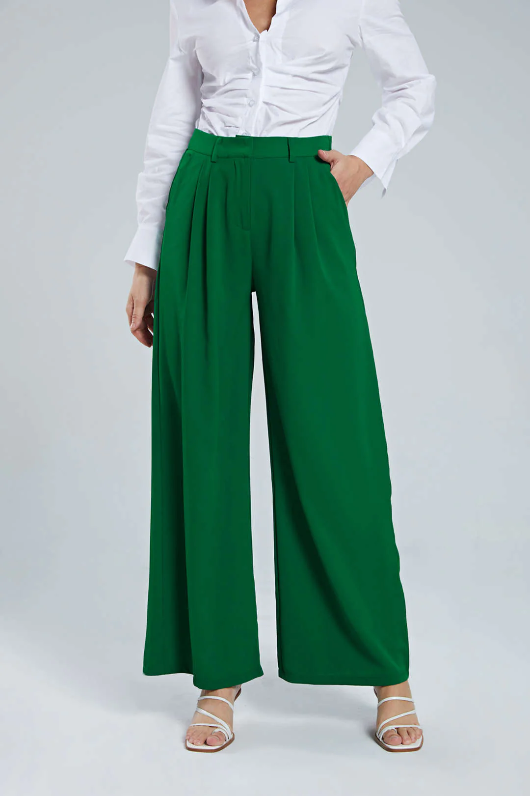 Simple Wide-Leg Suit Trousers