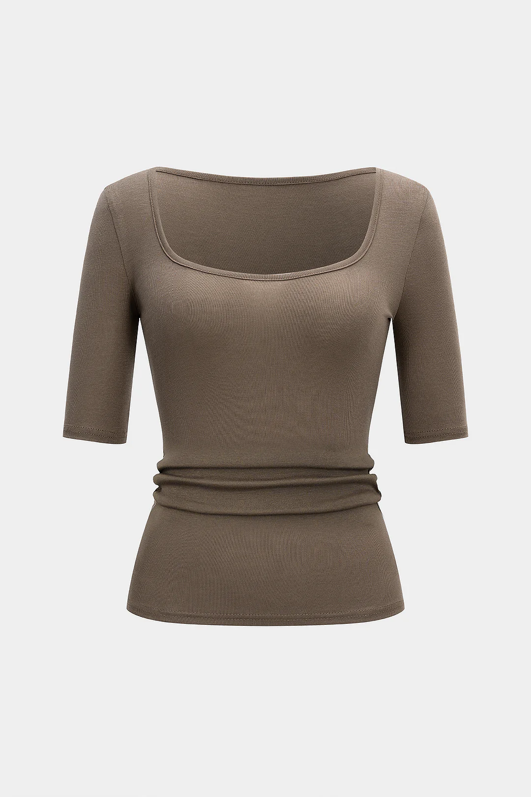 U-Neck Ruched Short-Sleeve T-Shirt