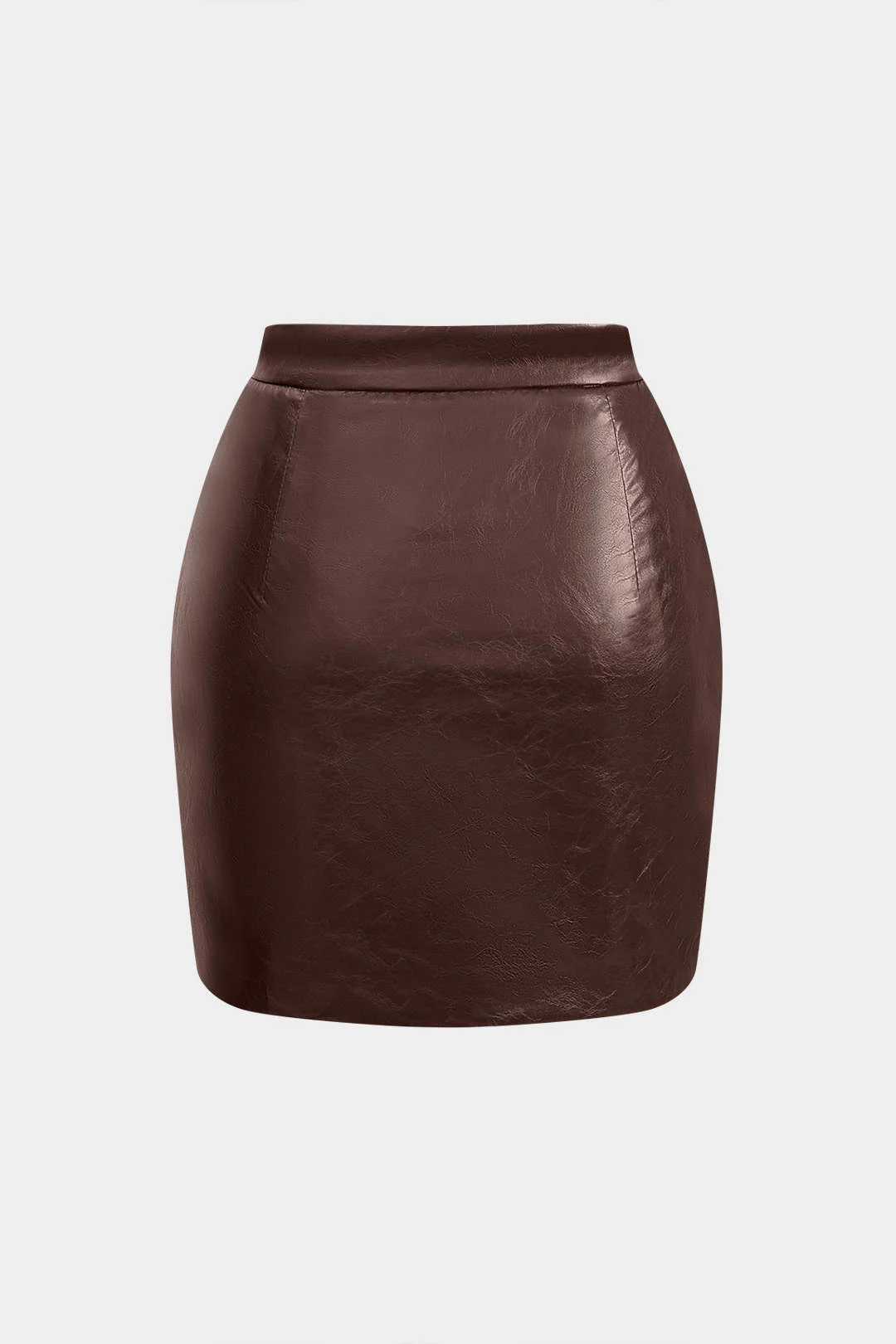 Faux Leather Gathered Skirt