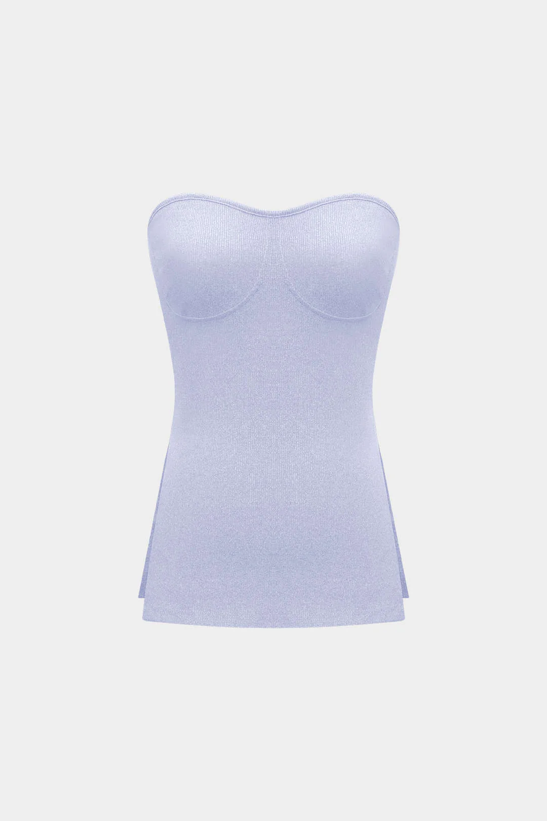 Simple Solid Knit Strapless Top and Shorts Set