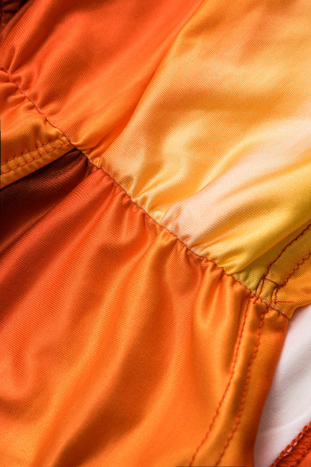 Ombre Print Ruched Cut Out Strapless Tube Top And Slit Maxi Dress