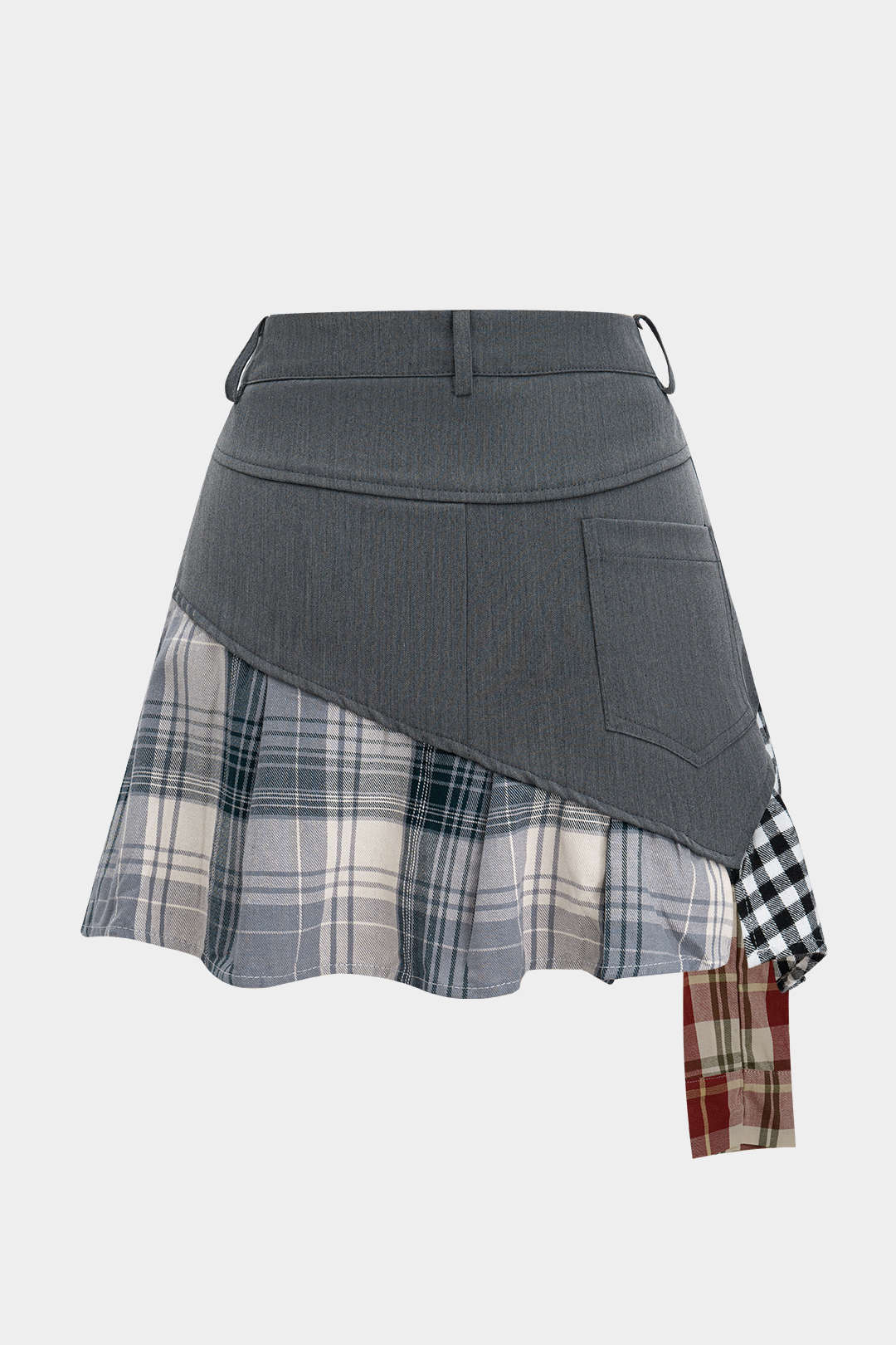 Patchwork Plaid Print Skirt