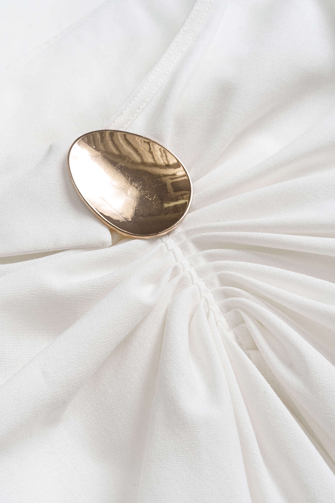 Linen Ruched Split Asymmetric Skirt