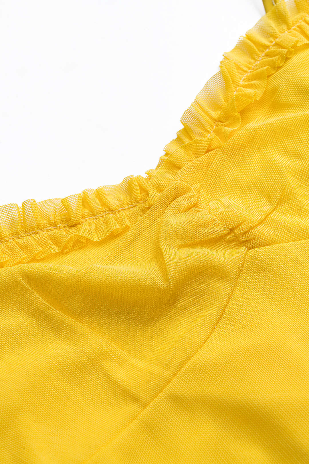 Mesh Slip Ruffled Maxi Dress