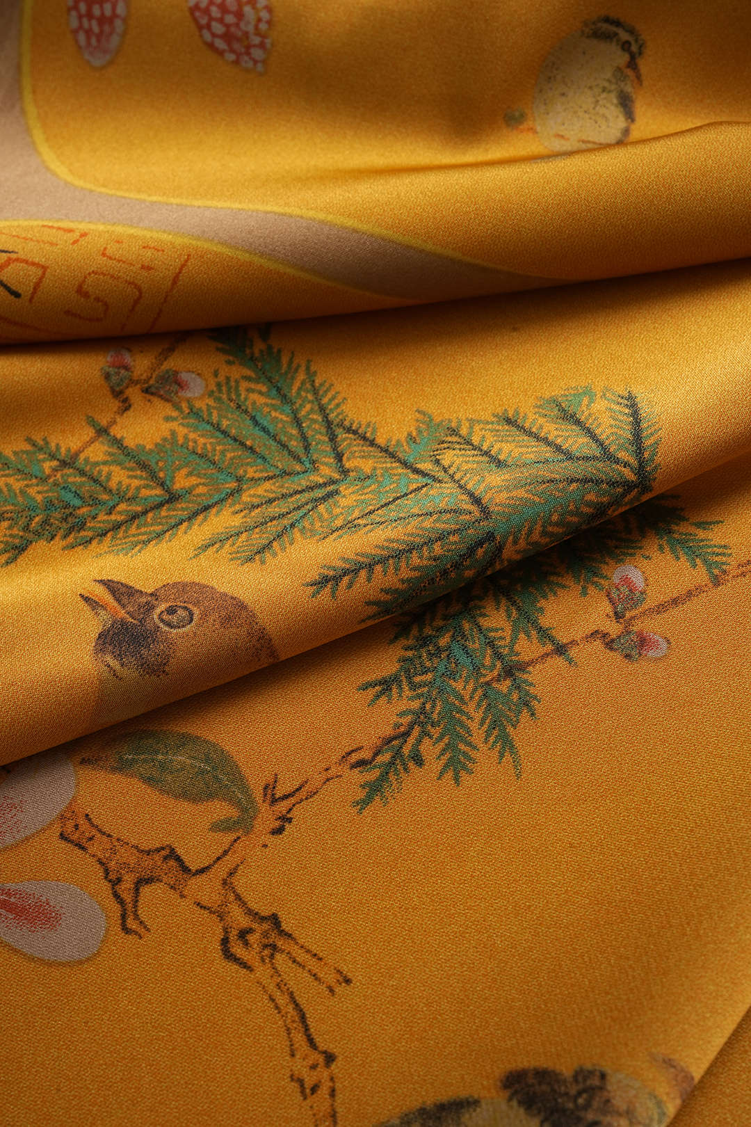 Retro Print Satin Tie Front Skirt