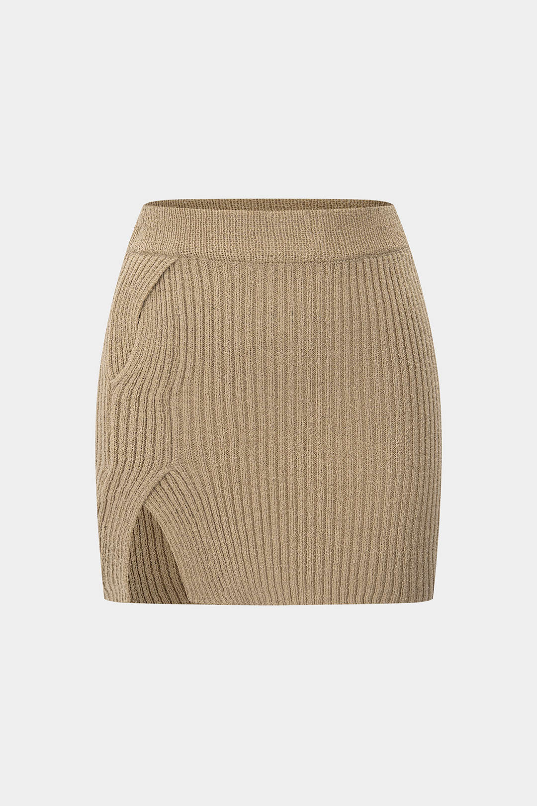 Knit Crossed Slit Women's Skirt