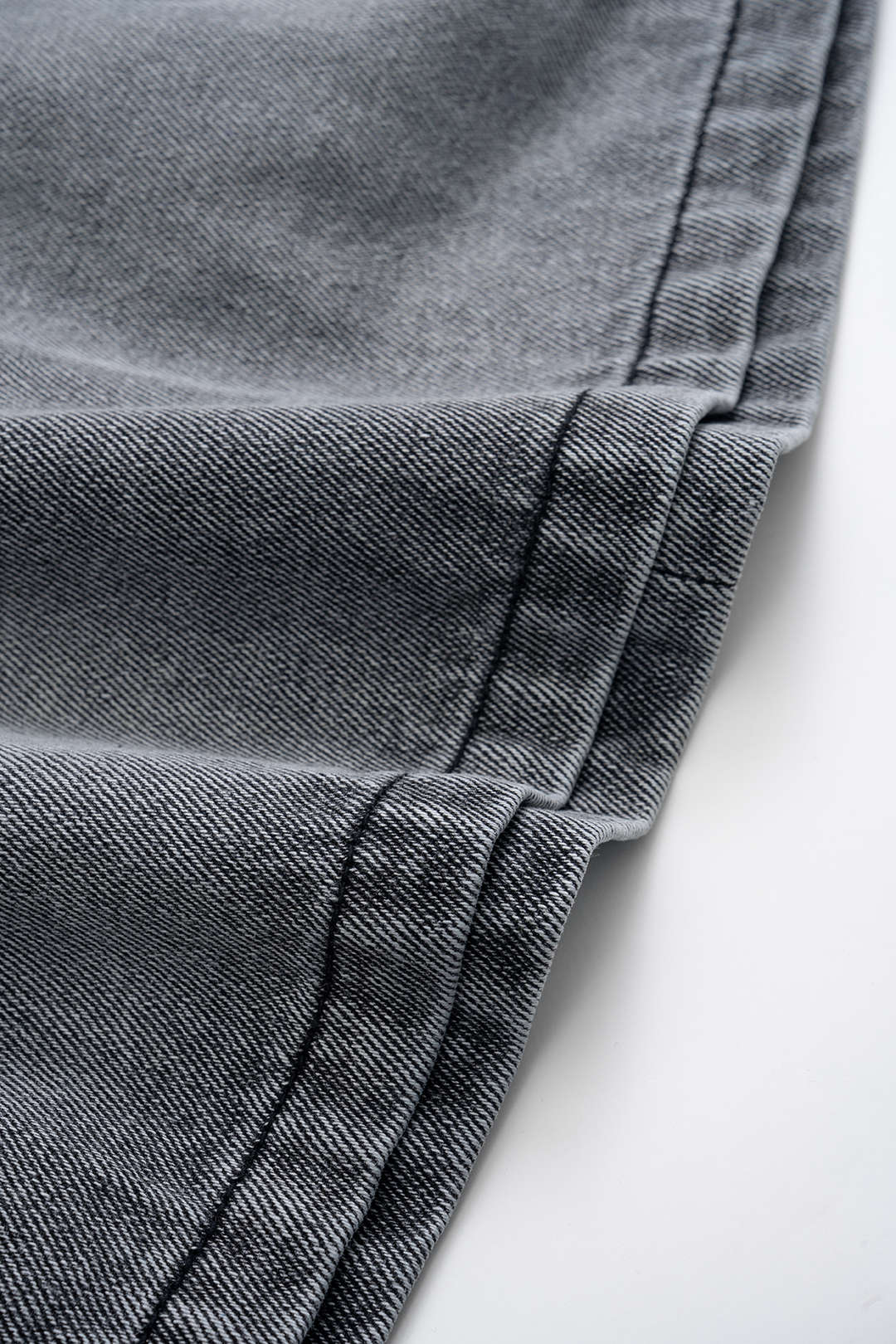 Denim Puff Hem Mini Skirt