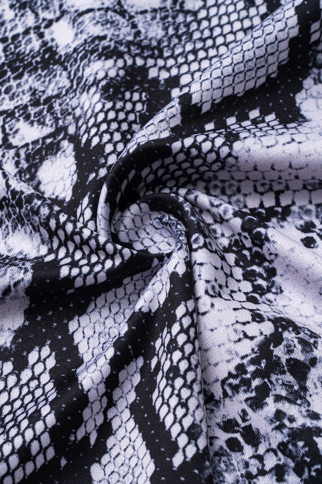 Snake Print Cowl Neck Top and Skirt Set