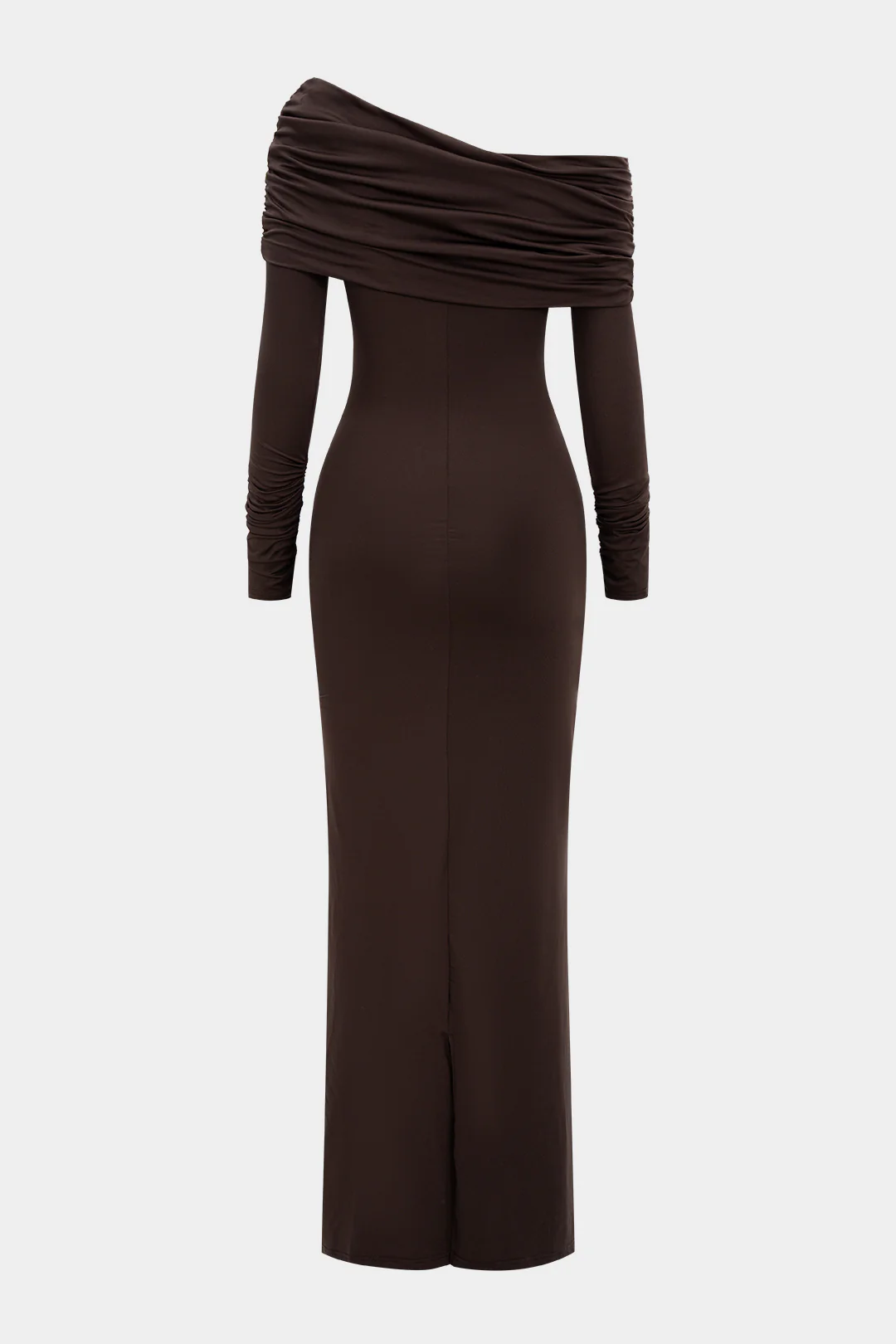 Off Shoulder Knotted Long Sleeve Maxi Dress