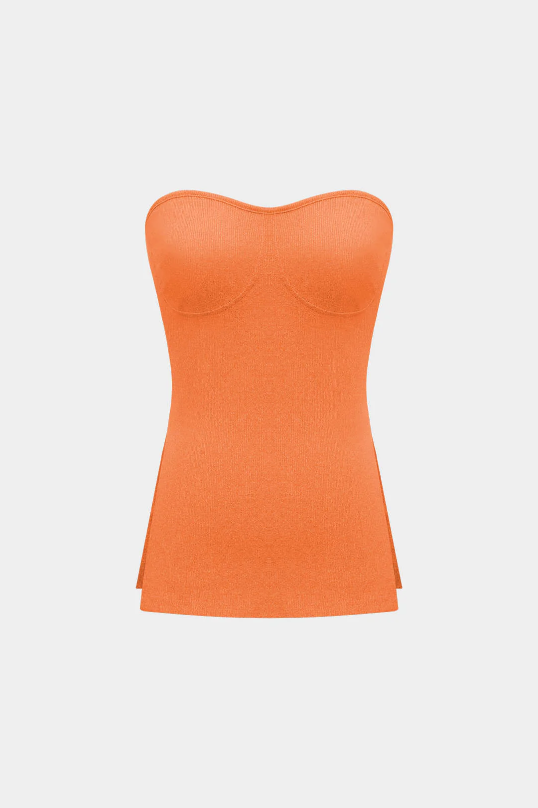 Simple Solid Knit Strapless Top and Shorts Set