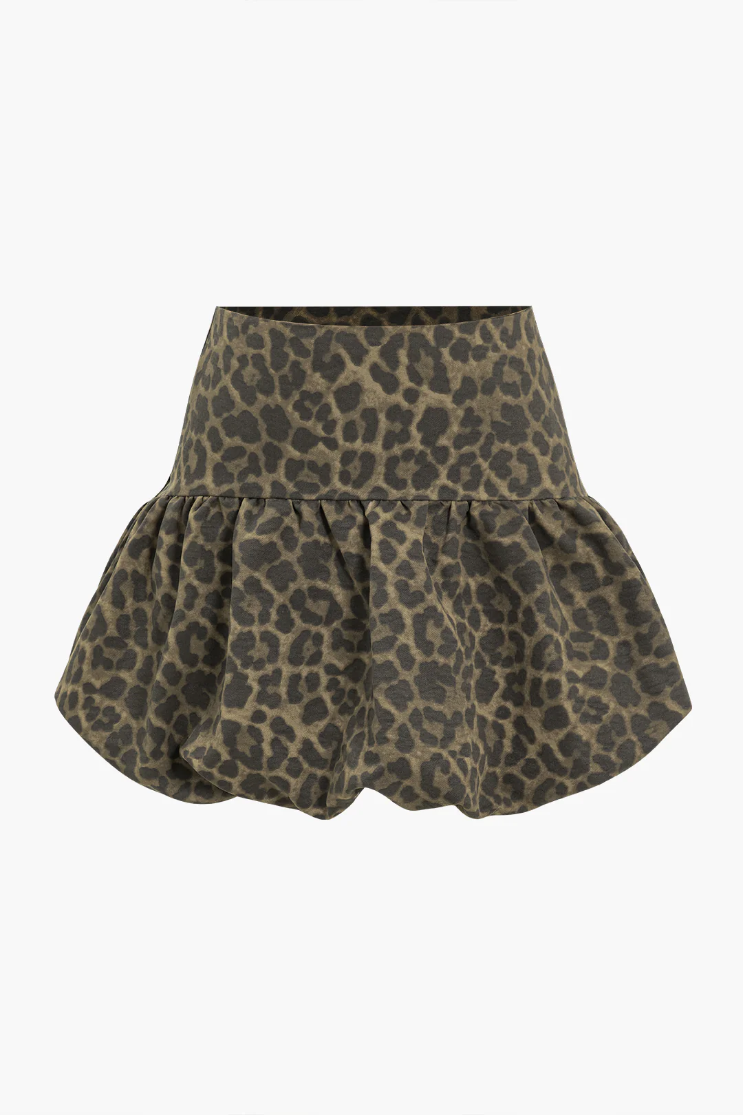 Leopard Print Flounce Skirt