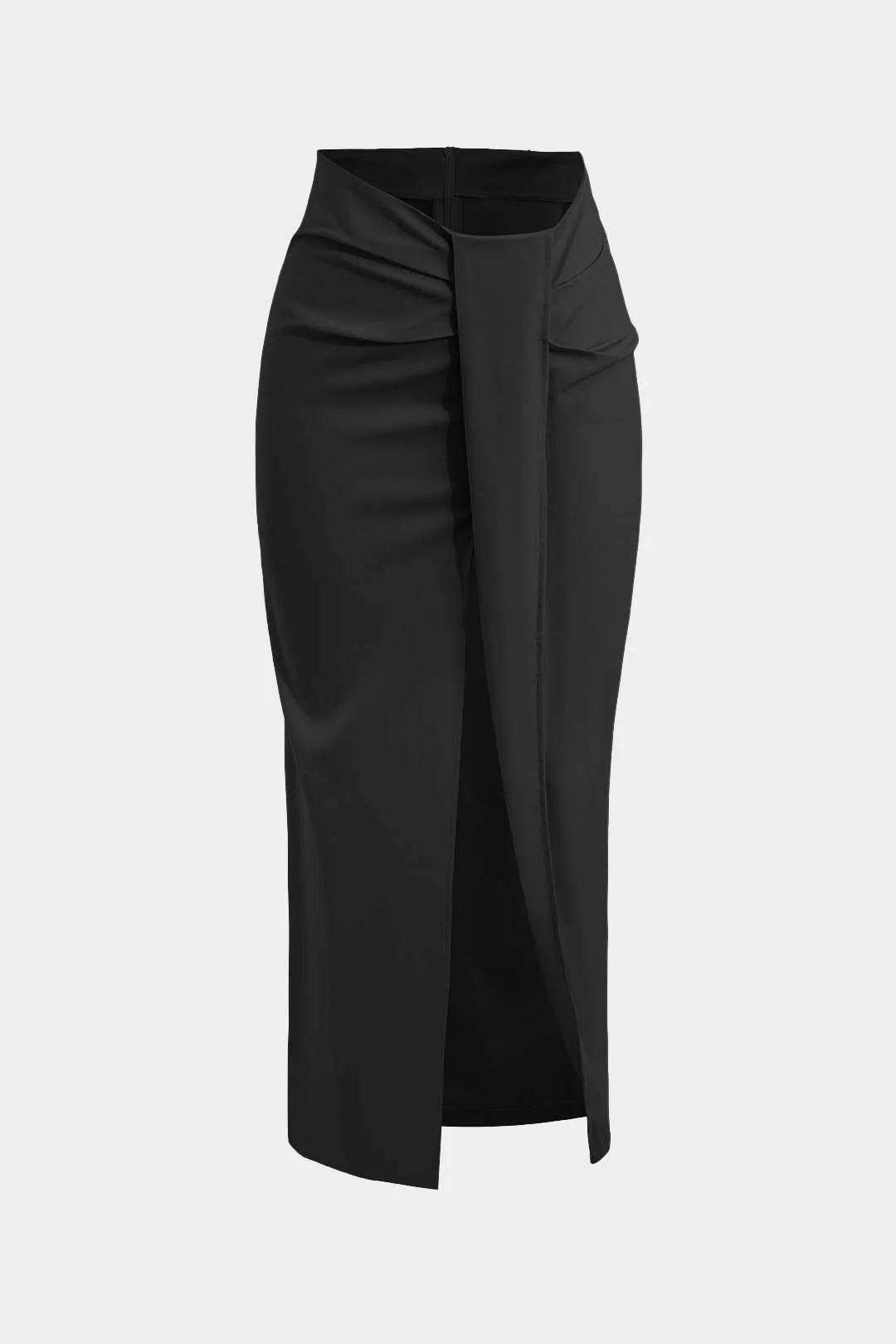 Twisted Knot Irregular Solid Skirt