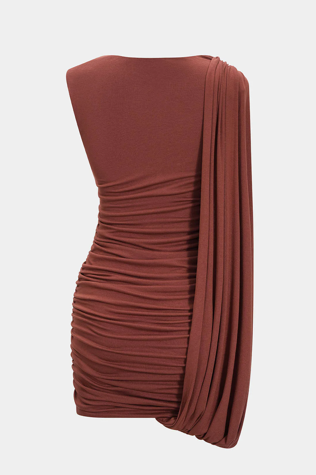 Ruched Asymmetrical Sleeveless Mini Dress