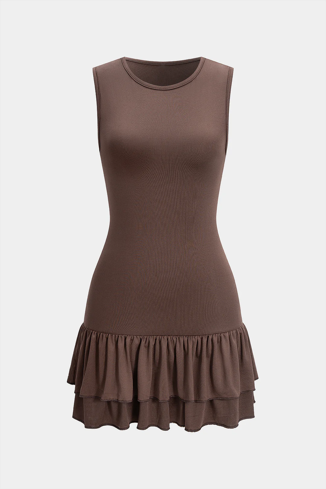 Ruffle Hem Sleeveless Mini Dress